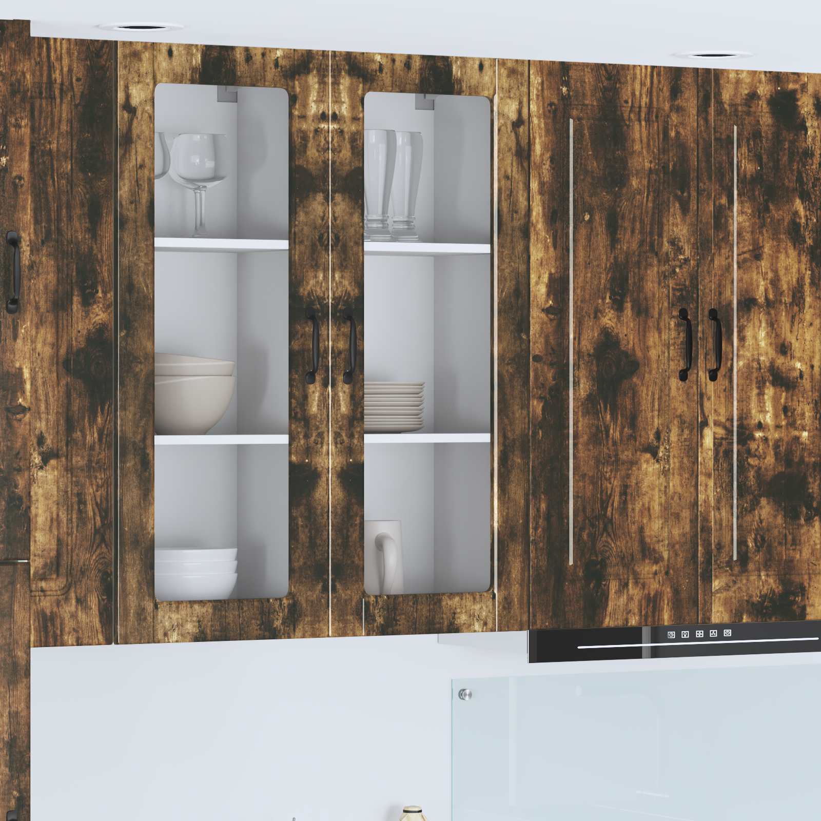 Köögikapp riiuliga Suitsetatud tamm 40 x 31 x 100 cm Tehispuit