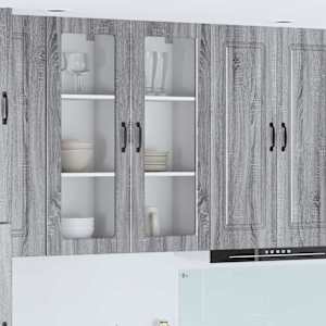 Stenski stekleni omarica PORTO Siva Sonoma 40 x 31 x 100 cm