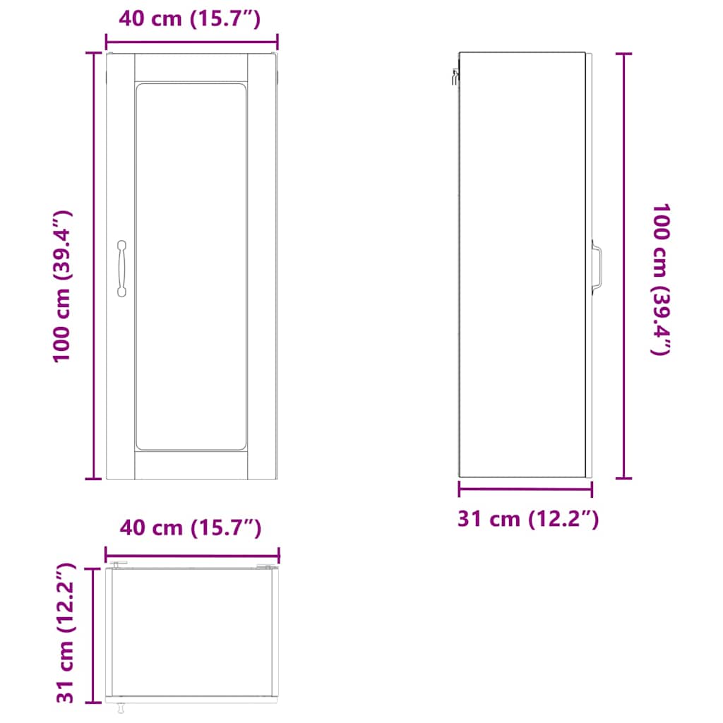 Kuhinjski element Rjav hrast 40 x 31 x 100 cm Konstruiran les - slika 13