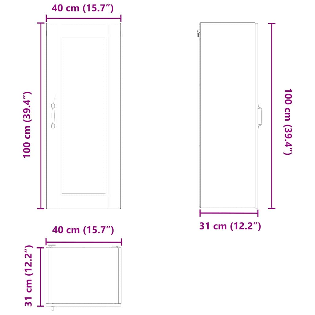 Kuhinjski element s polico Dimljeni oreh 40 x 31 x 100 cm - slika 13