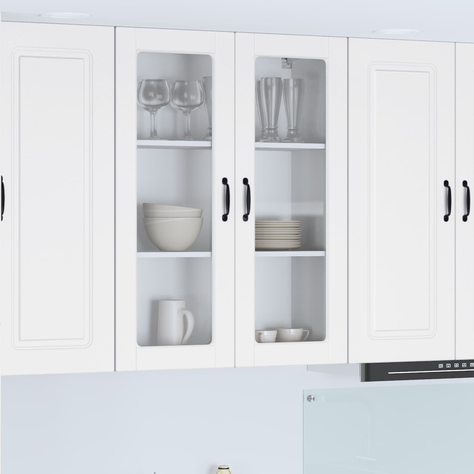 vidaXL Dulap de sticlă pentru perete PORTO Alb 80 x 31 x 100 cm