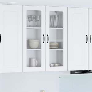 Stenski stekleni omarica PORTO Bela 80 x 31 x 100 cm