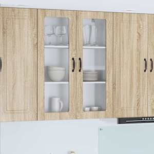 Stenski stekleni omarica PORTO Sonoma hrast 80 x 31 x 100 cm