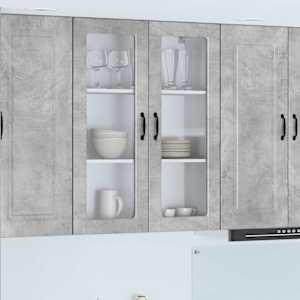Stenski stekleni omarica PORTO Betonsko siva 80 x 31 x 100 cm