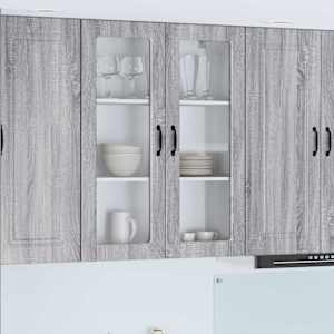 Stenski stekleni omarica PORTO Siva Sonoma 80 x 31 x 100 cm