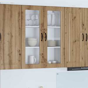 Stenski stekleni omarica PORTO Umetni hrast 80 x 31 x 100 cm