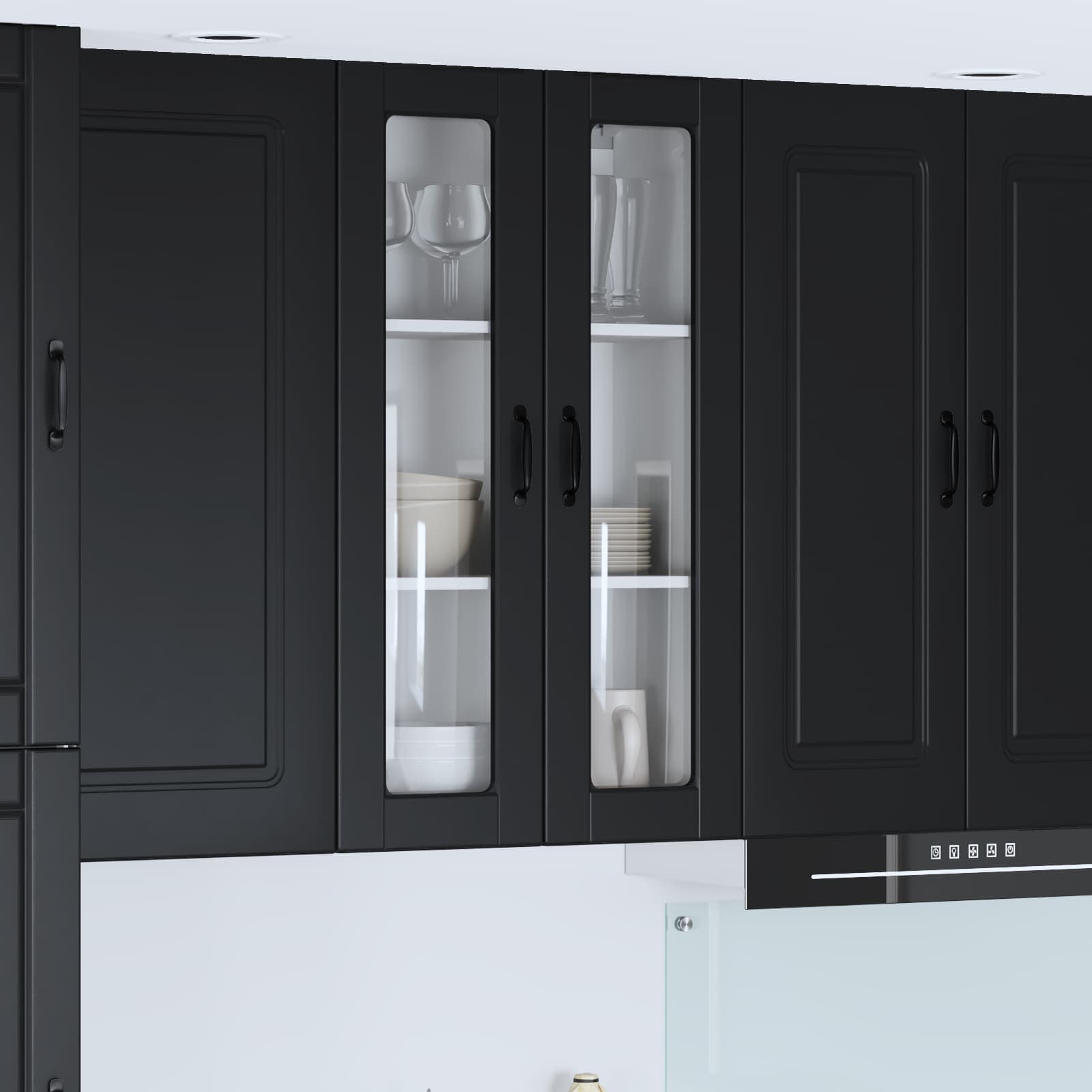 vidaXL Küchenschrank mit Regal Schwarz 60 x 31 x 100 cm Holzwerkstoff