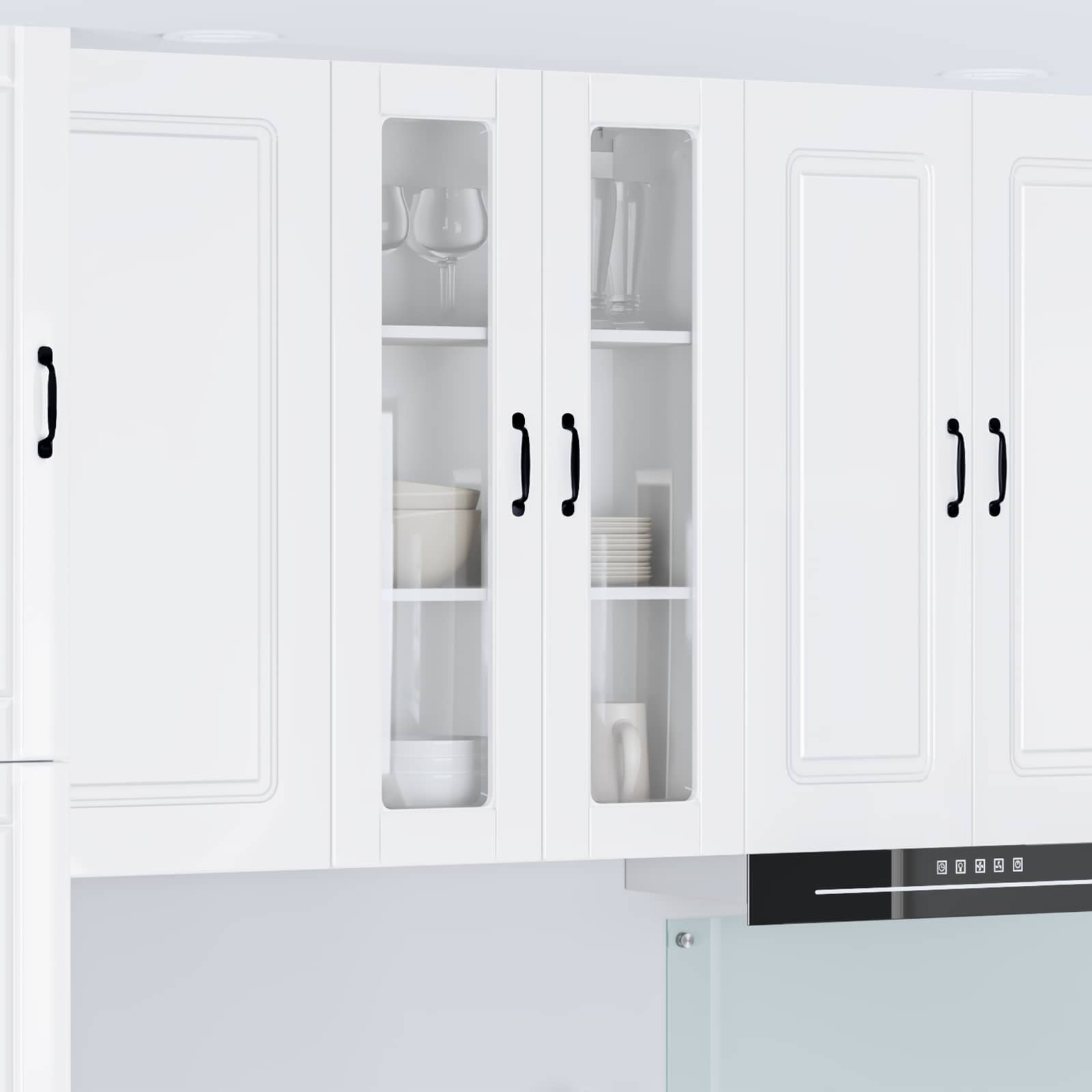 vidaXL Dulap de sticlă pentru perete PORTO Alb lucios 60 x 31 x 100 cm