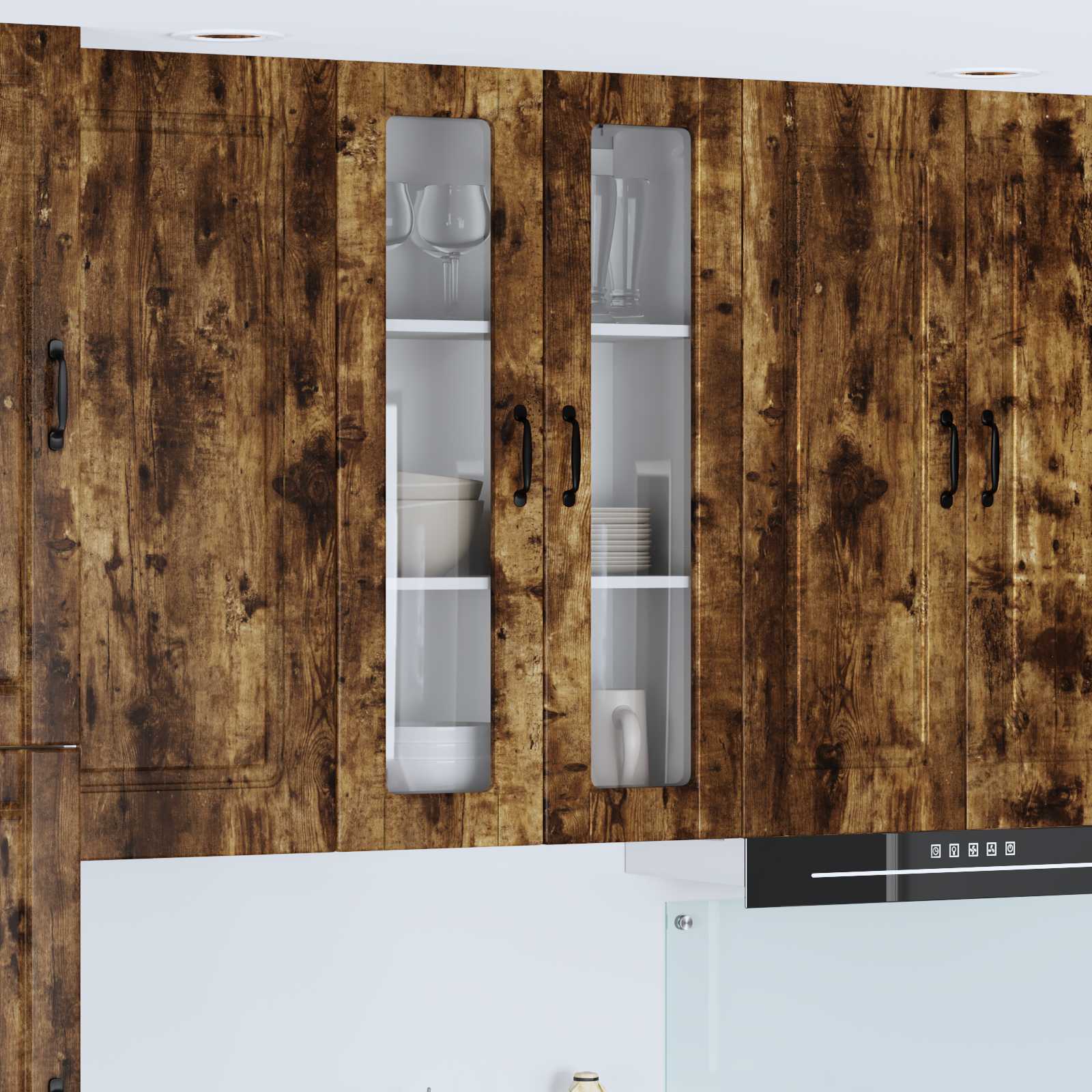 Köögikapp riiuliga Suitsetatud tamm 60 x 31 x 100 cm Tehispuit