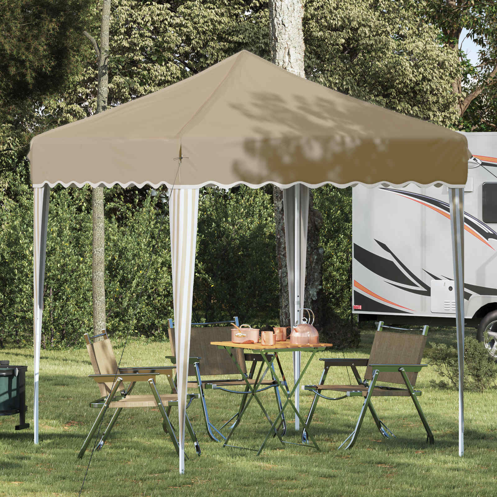 vidaXL Cort de Petrecere Pop-up Crem 195 x 195 x 245 cm