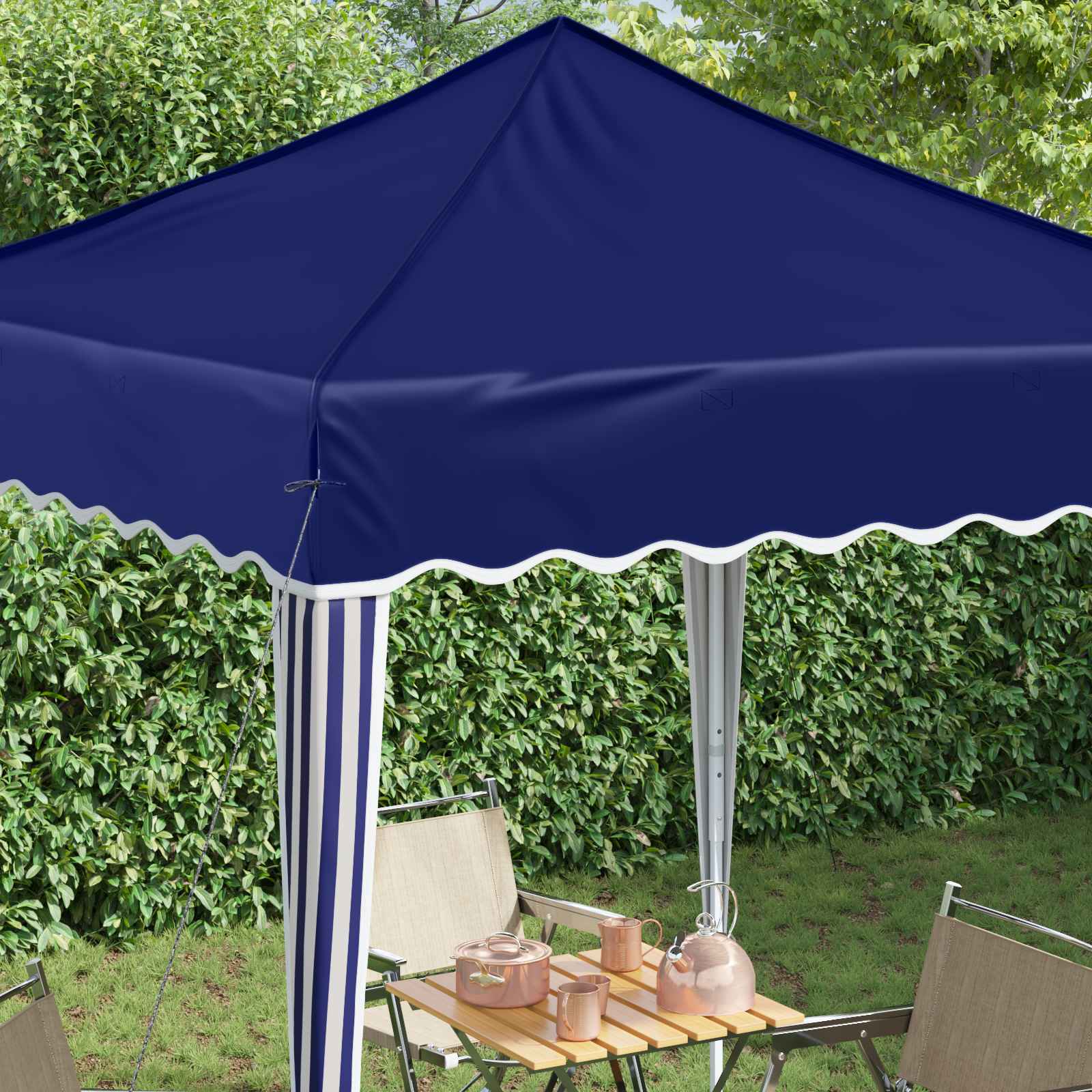 Pop-up Feesttent Blauw 195 x 195 x 245 cm Oxford Stof image 4