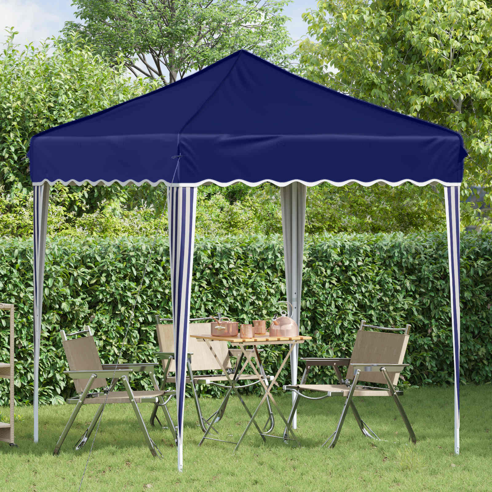 Pop-up Feesttent Blauw 195 x 195 x 245 cm Oxford Stof image 3