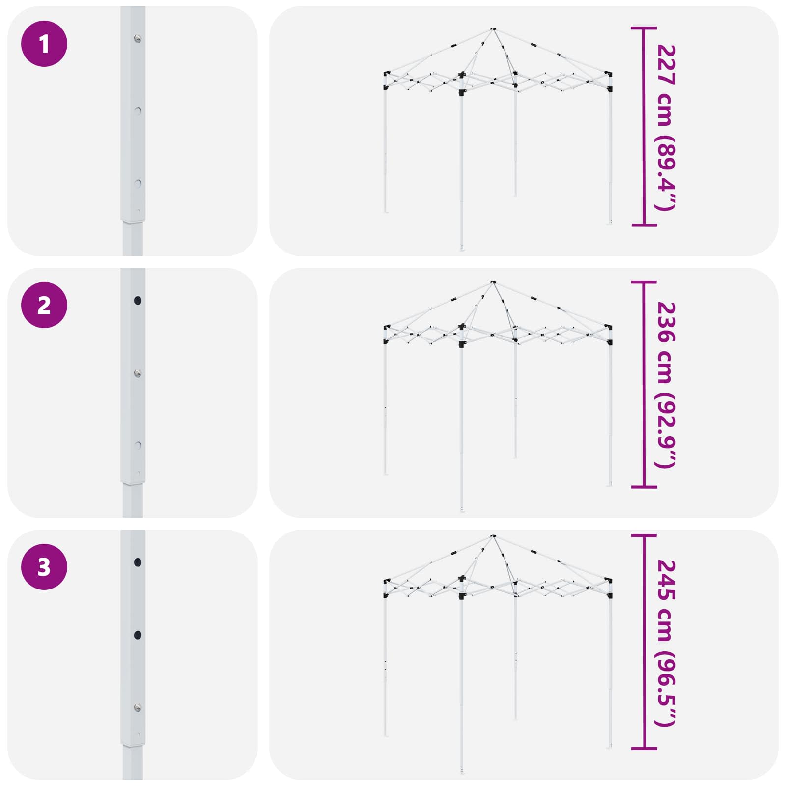 Pop-up Feesttent Blauw 195 x 195 x 245 cm Oxford Stof image 13