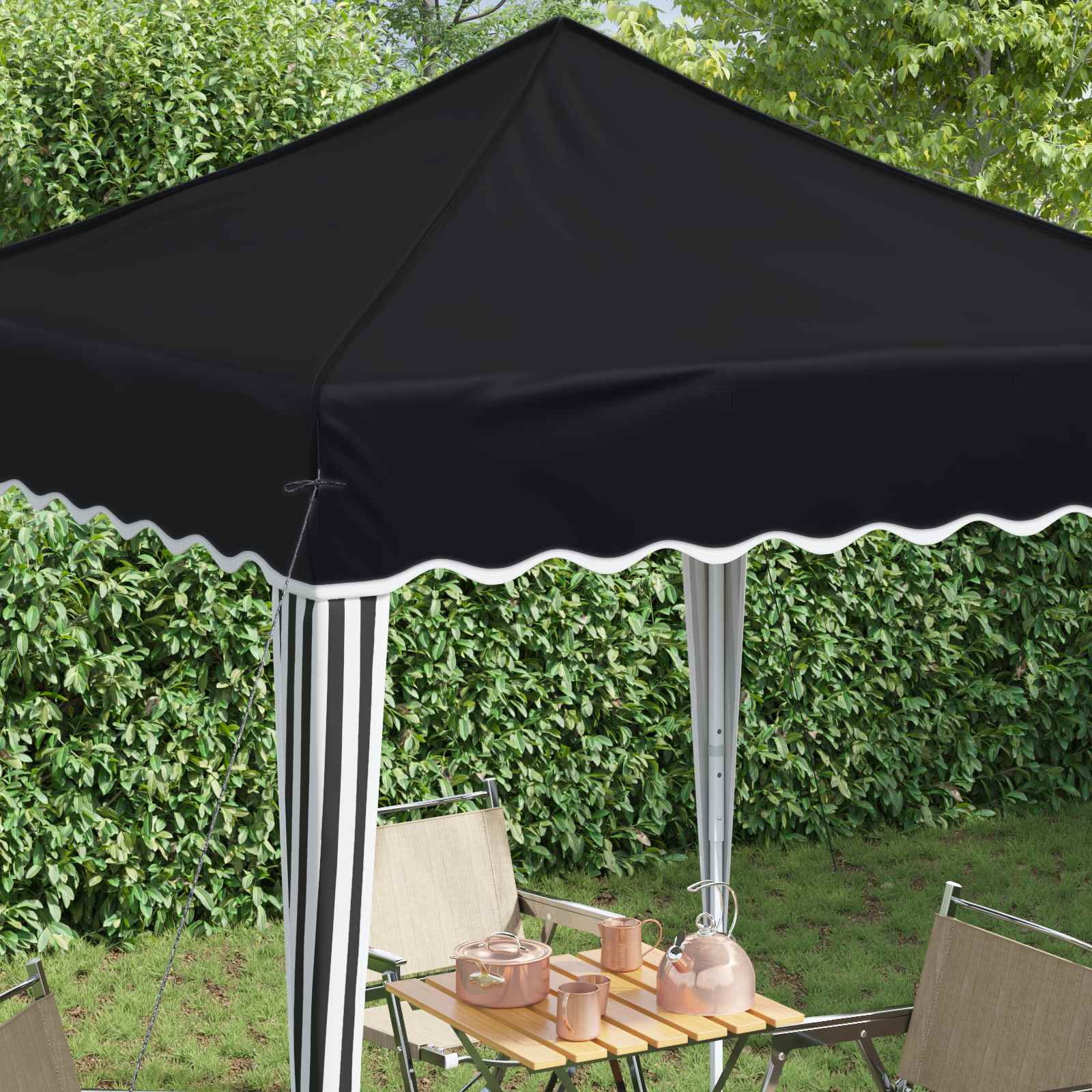 Pop-up Feesttent Antraciet 195 x 195 x 245 cm Oxford Stof image 4