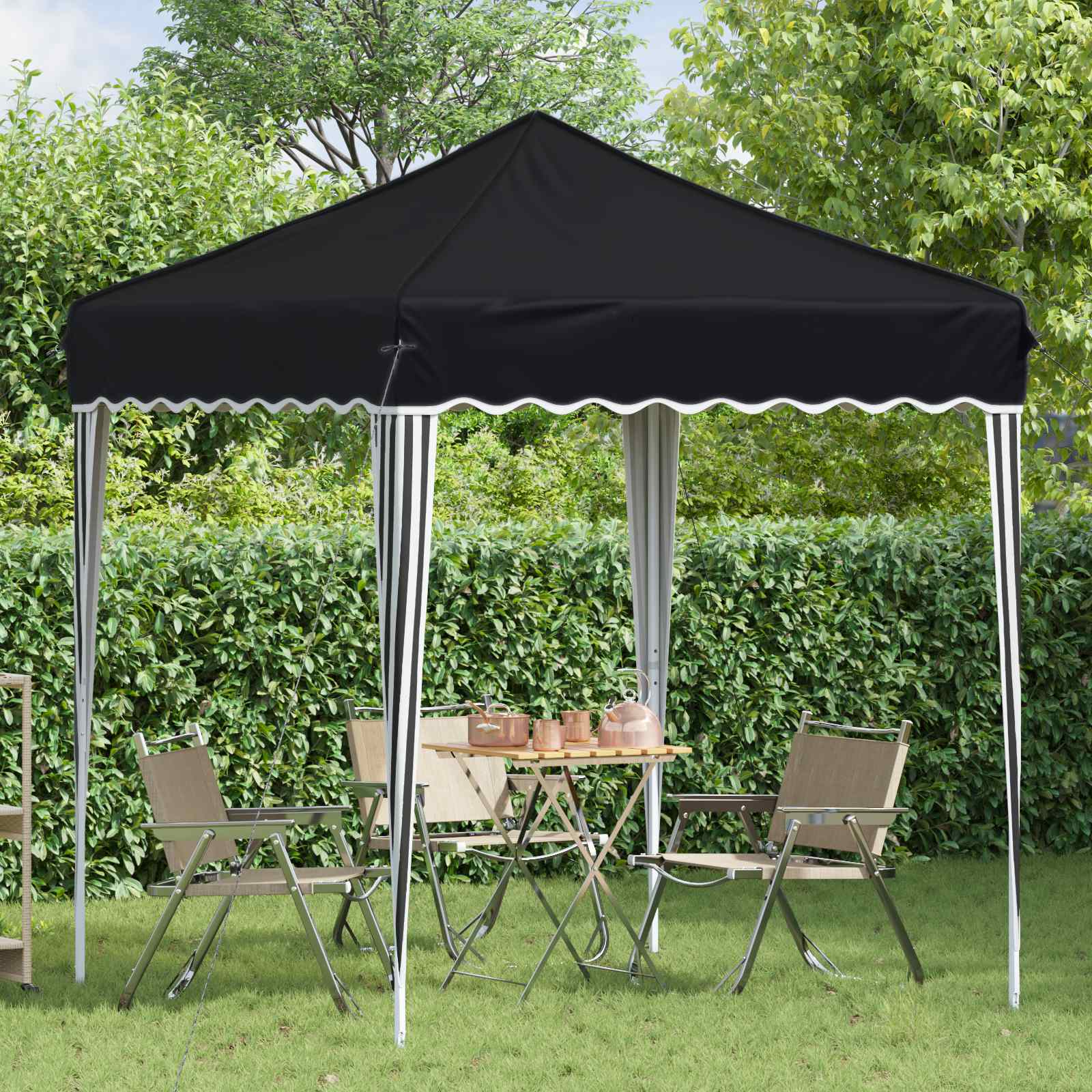 Pop-up Feesttent Antraciet 195 x 195 x 245 cm Oxford Stof image 3