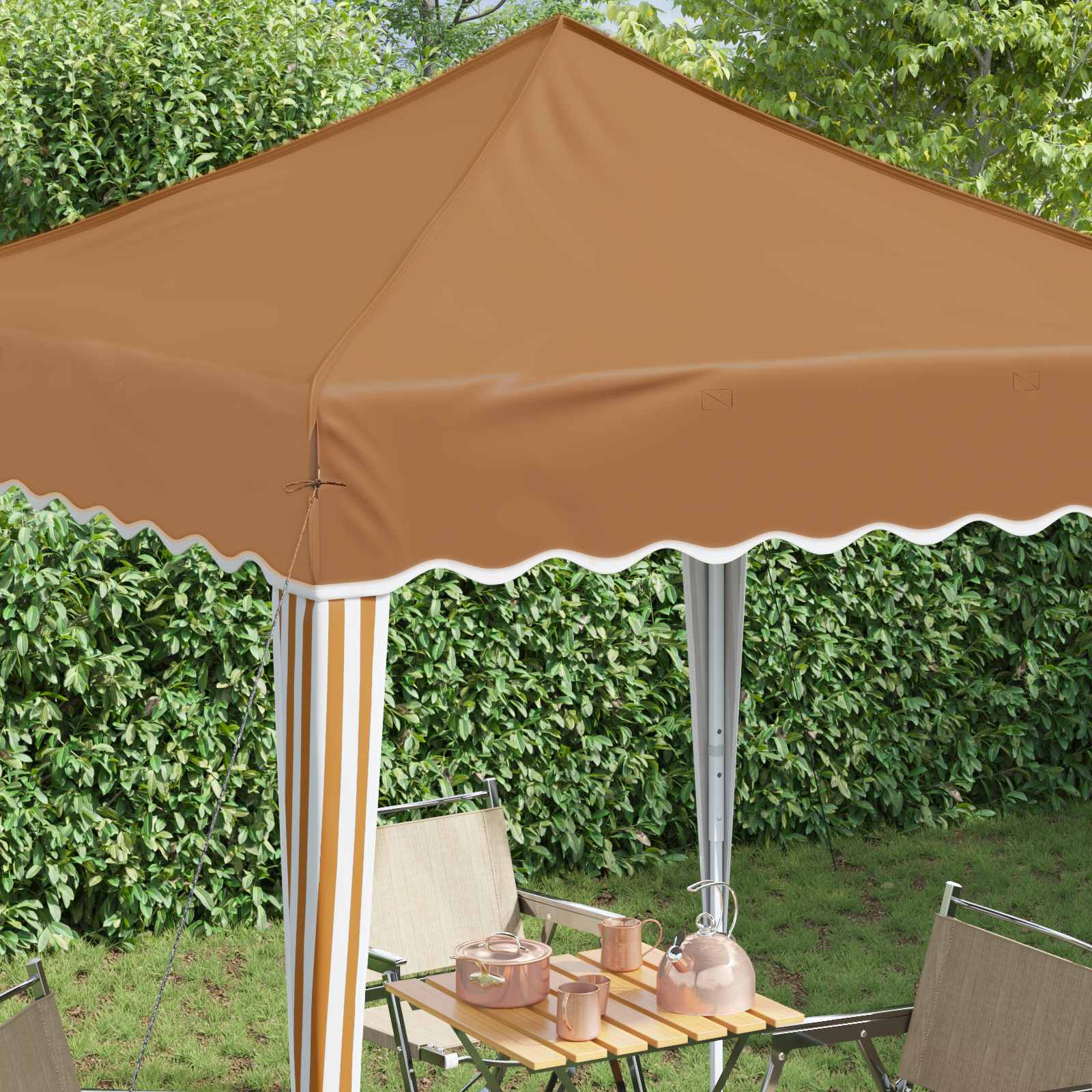 Pop-up Feesttent Beige 195 x 195 x 245 cm Oxford Stof image 4