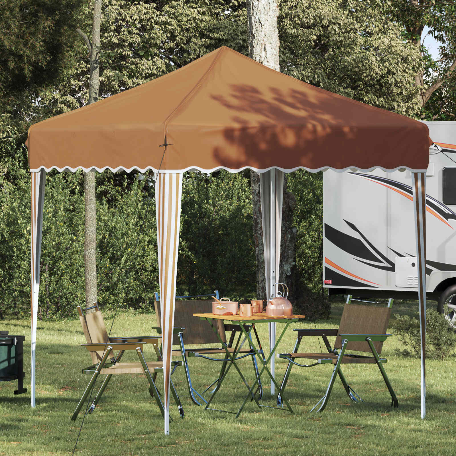 Pop-up Feesttent Beige 195 x 195 x 245 cm Oxford Stof image 1
