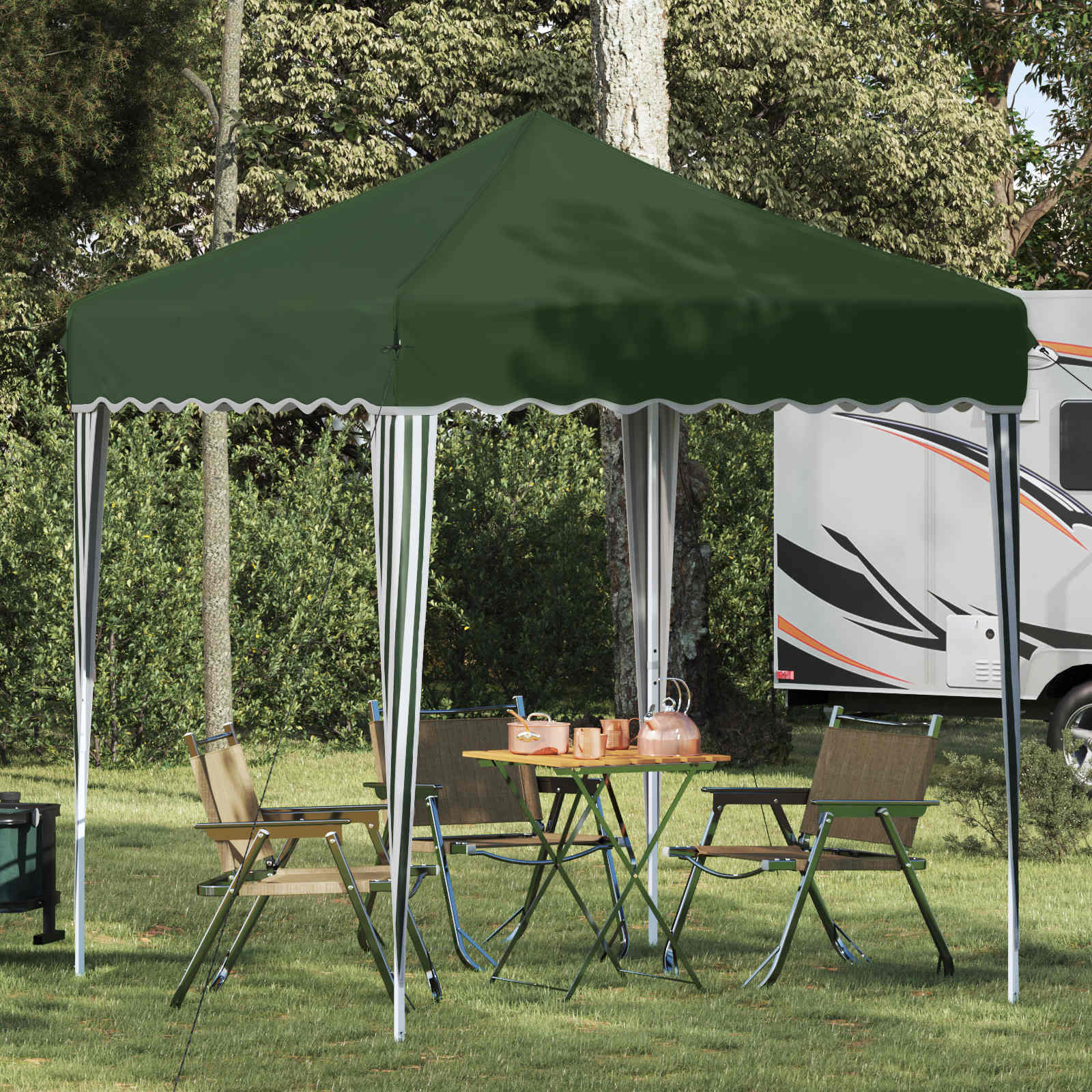 vidaXL Cort de Petrecere Pop-up Verde 195 x 195 x 245 cm
