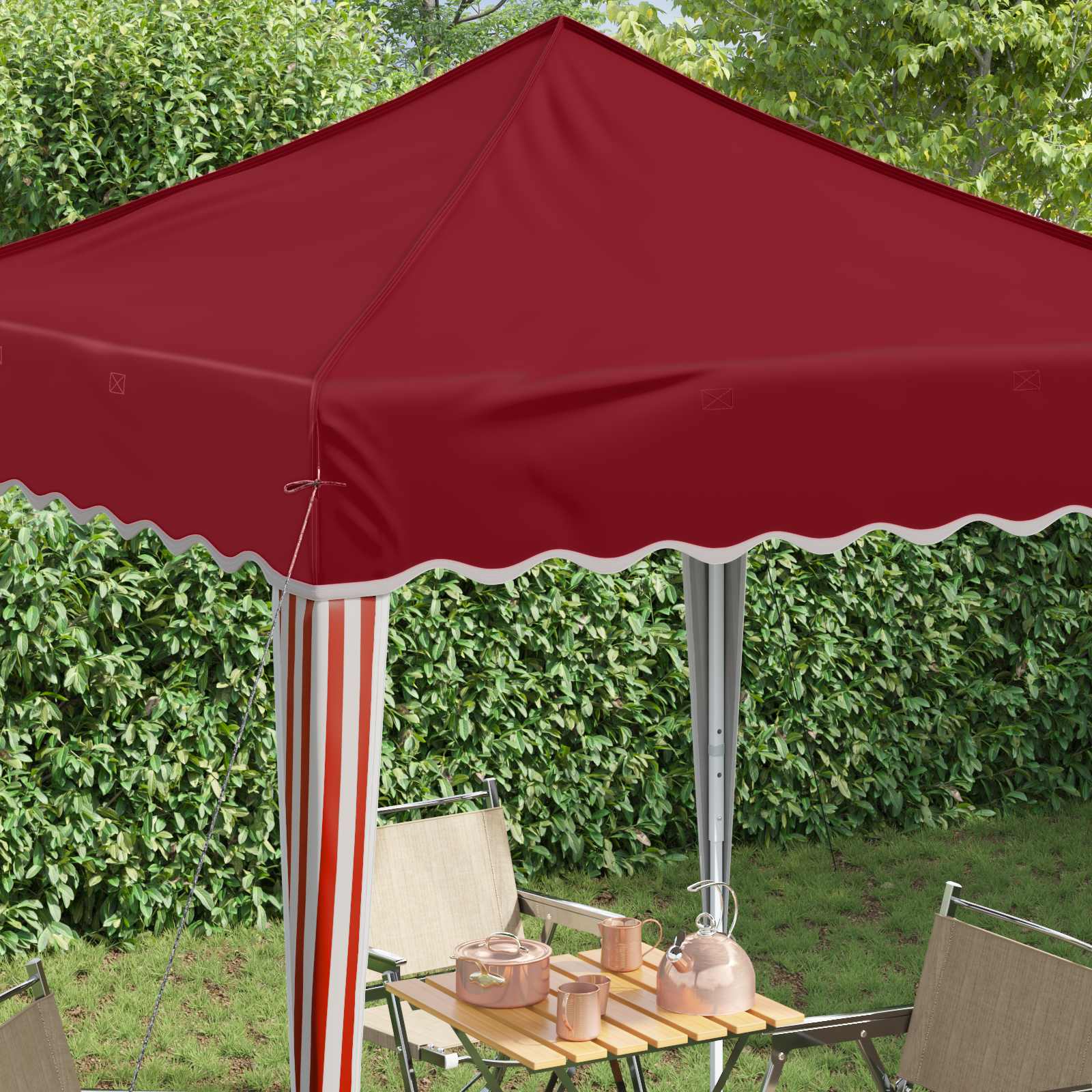 Pop-up Feesttent Bordeauxrood 195 x 195 x 245 cm Oxford Stof image 4