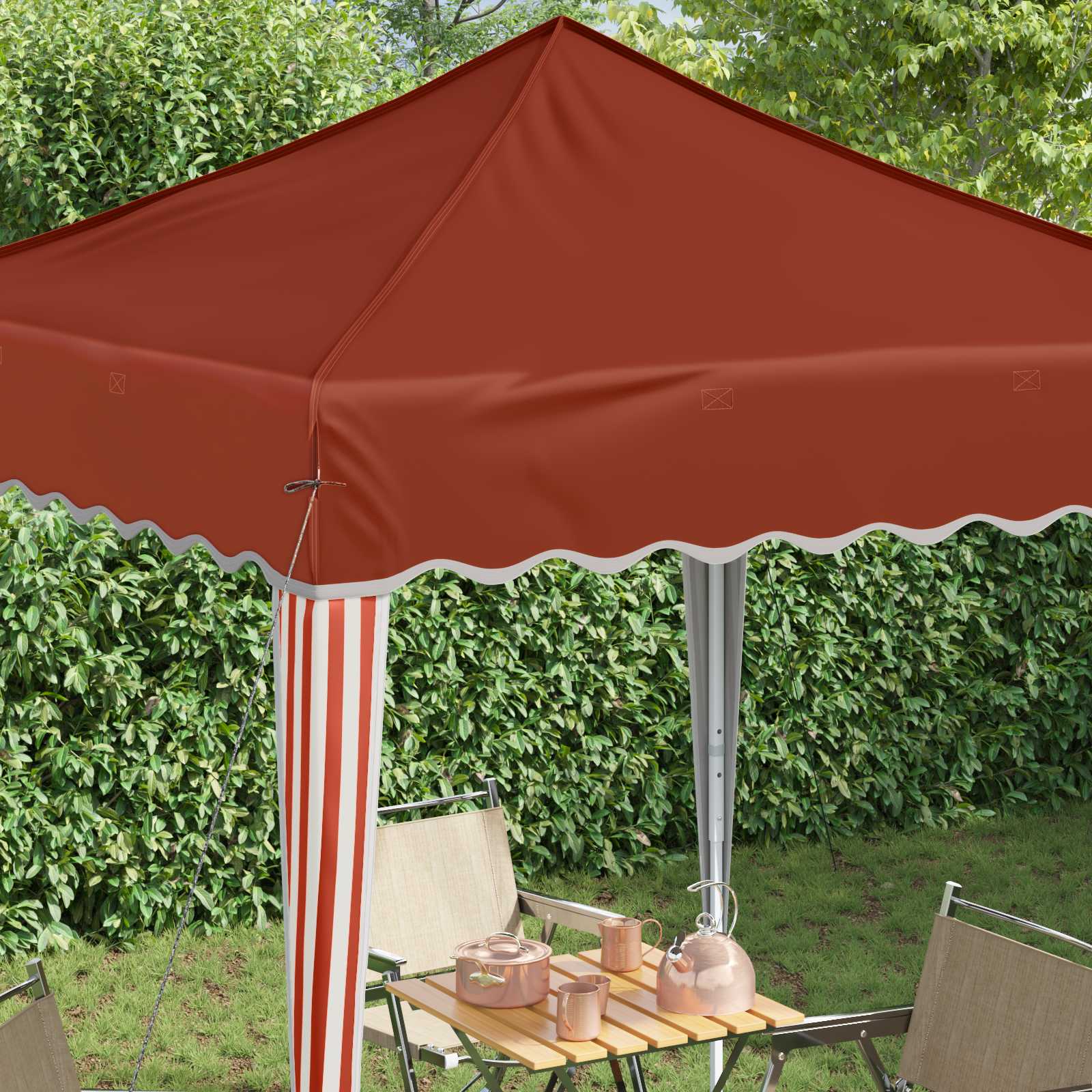 Pop-up Feesttent Terracotta 195 x 195 x 245 cm Oxford Stof image 4