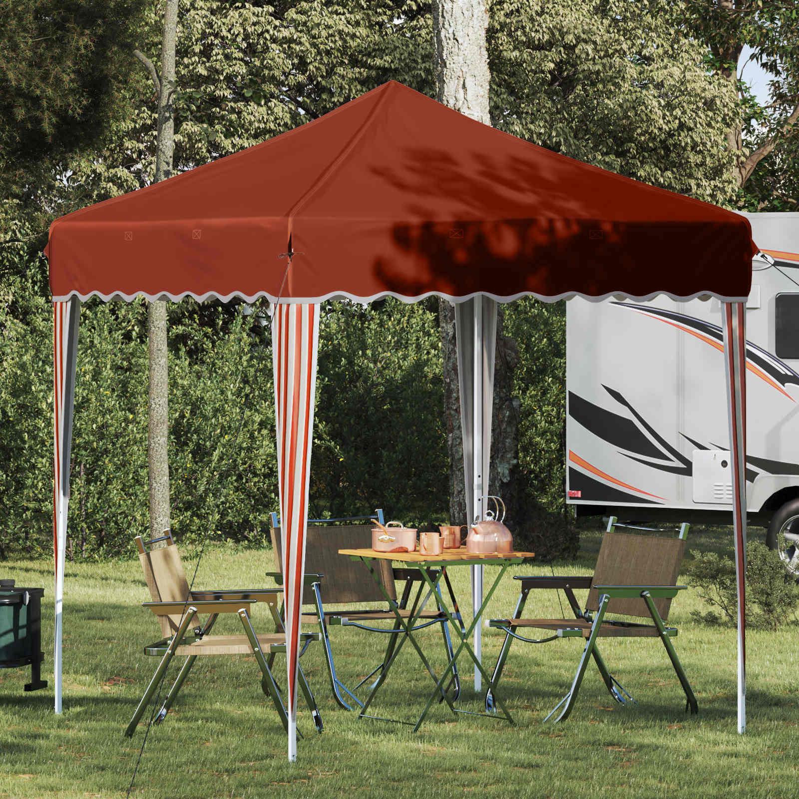 Pop-up Feesttent Terracotta 195 x 195 x 245 cm Oxford Stof image 1