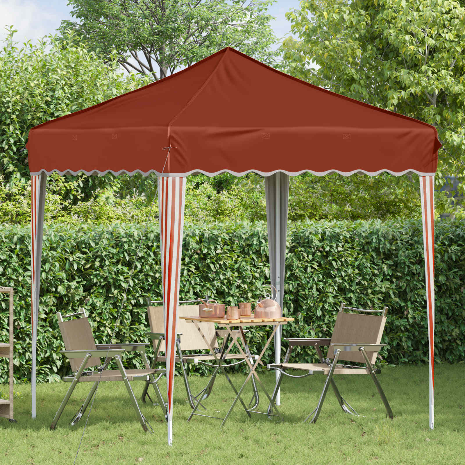 Pop-up Feesttent Terracotta 195 x 195 x 245 cm Oxford Stof image 3