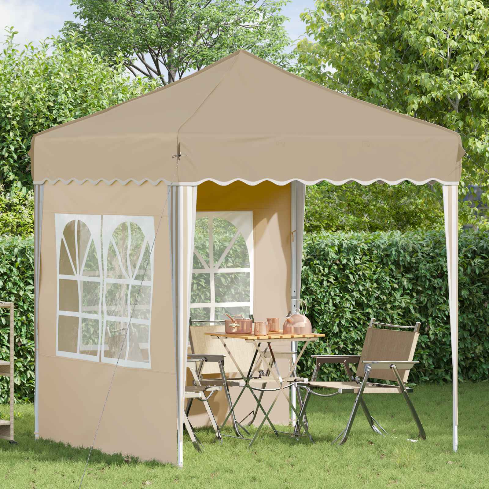 Pop-up Feesttent Crème 195 x 195 x 245 cm Oxford Stof image 3