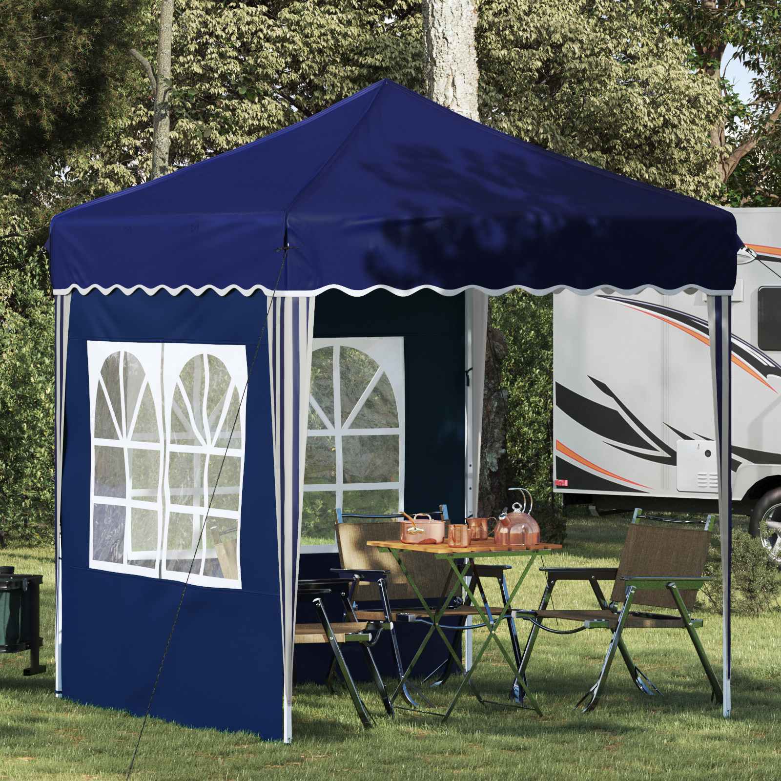 vidaXL Cort de Petrecere Pop-up 195 x 195 x 245 cm albastru