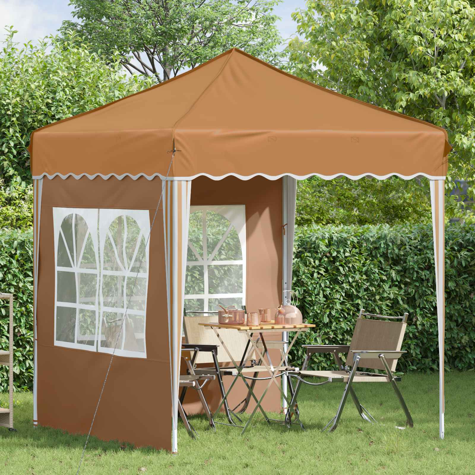 Pop-up Feesttent Beige 195 x 195 x 245 cm Oxford Stof image 3