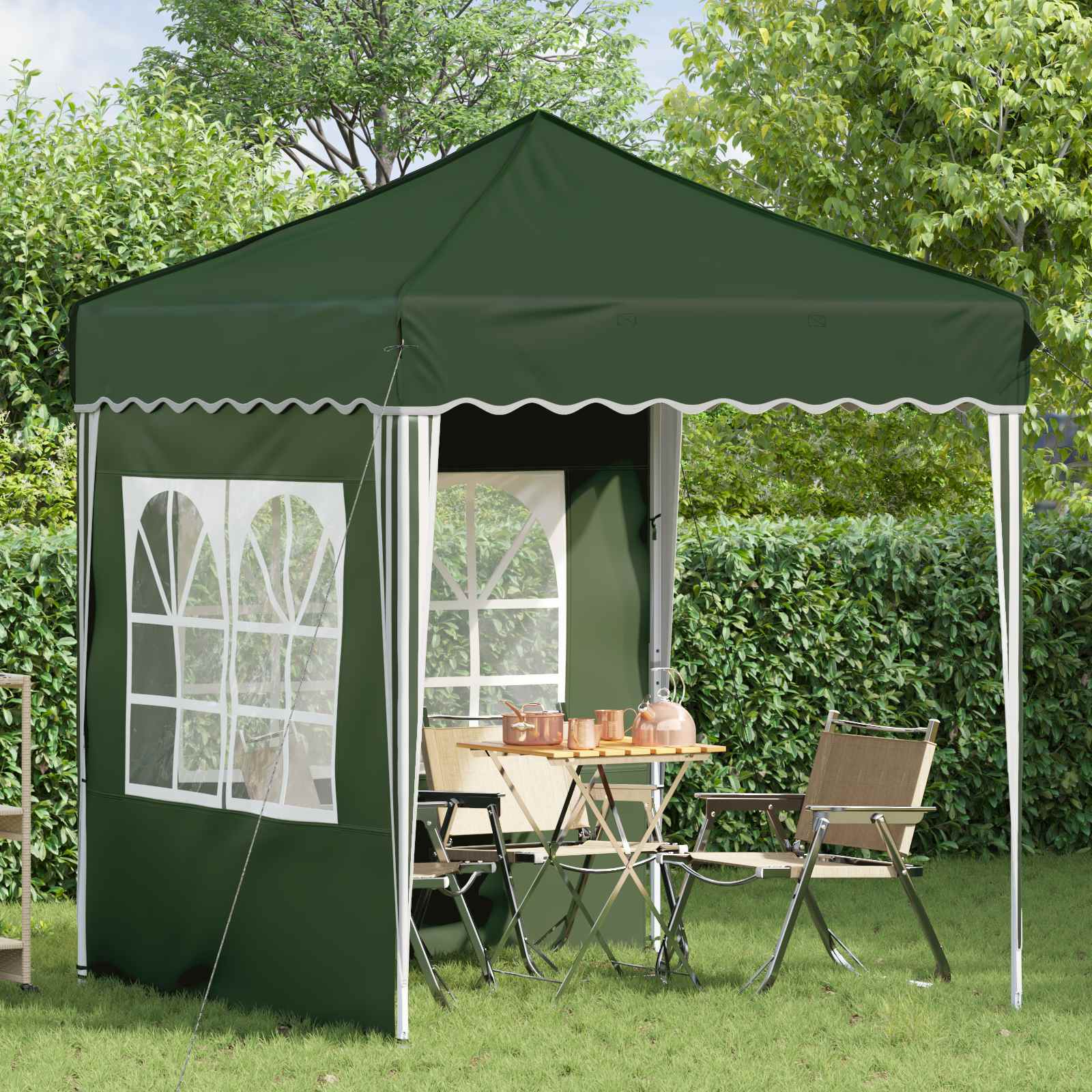 Pop-up Feesttent Groen 195 x 195 x 245 cm Oxford Stof image 3
