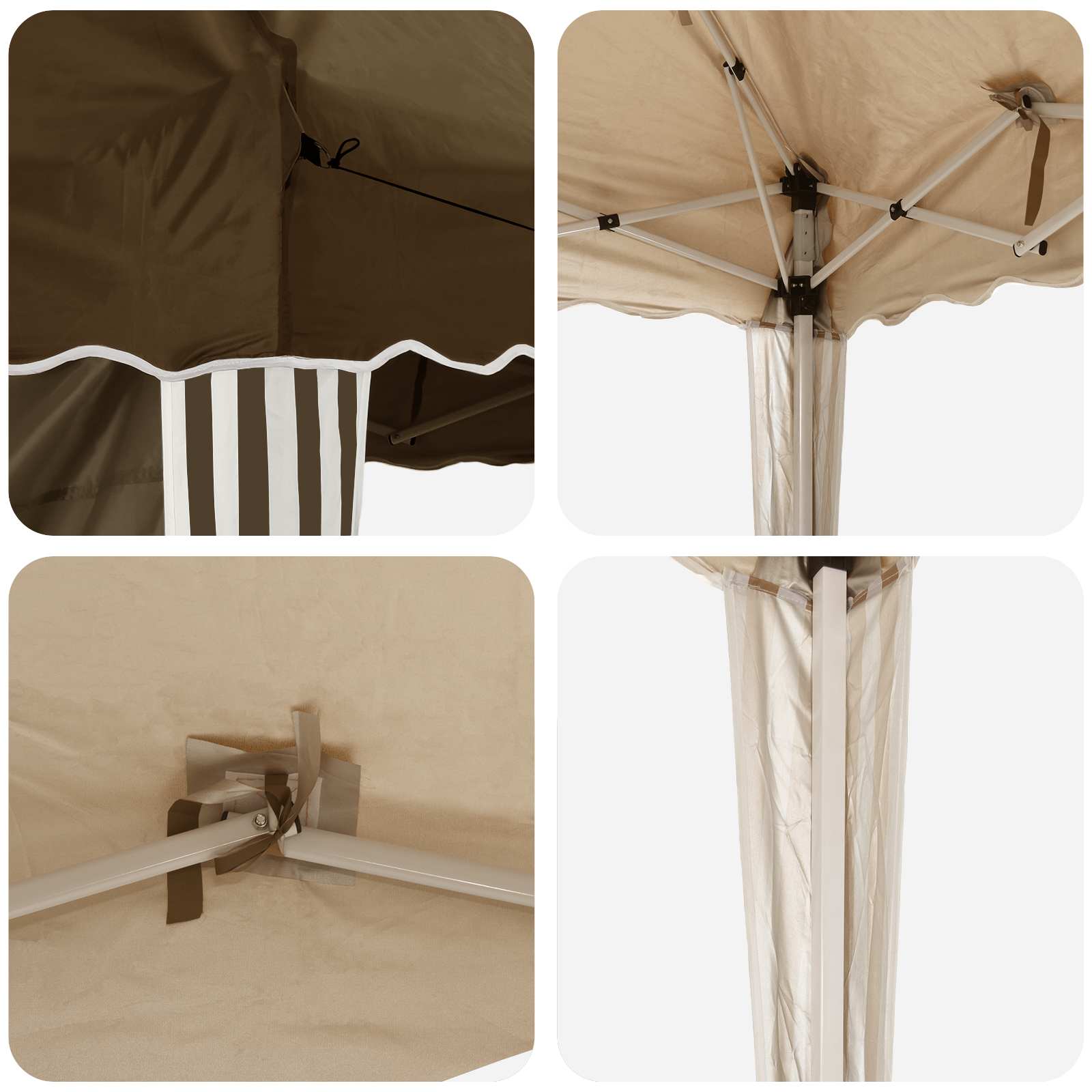 Pop-up Feesttent Taupe 195 x 195 x 245 cm Oxford Stof image 11