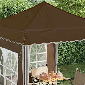 Párty stan s výsuvným stánkem 195 x 195 x 245 cm Taupe - obrázek 4
