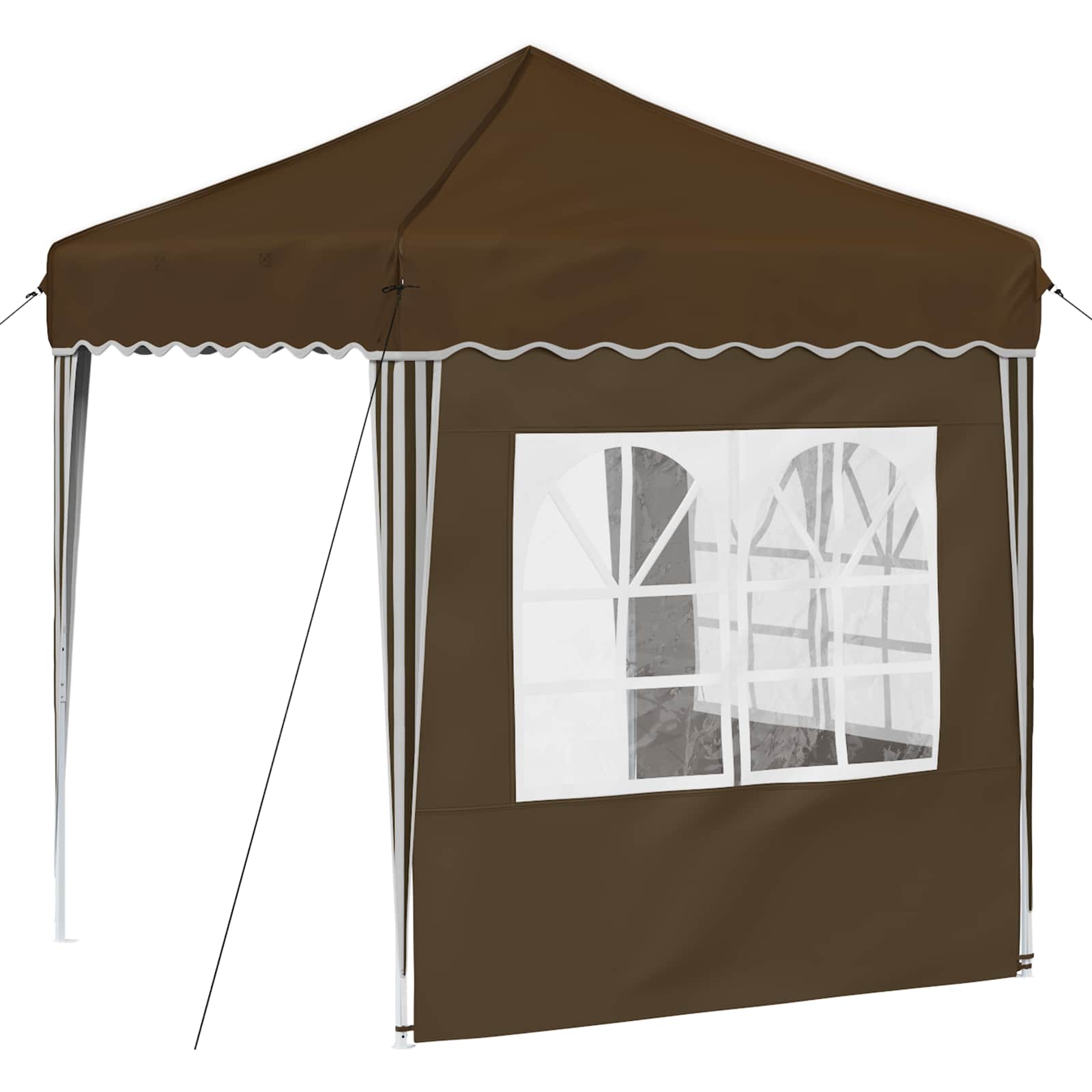Pop-up Feesttent Taupe 195 x 195 x 245 cm Oxford Stof image 8
