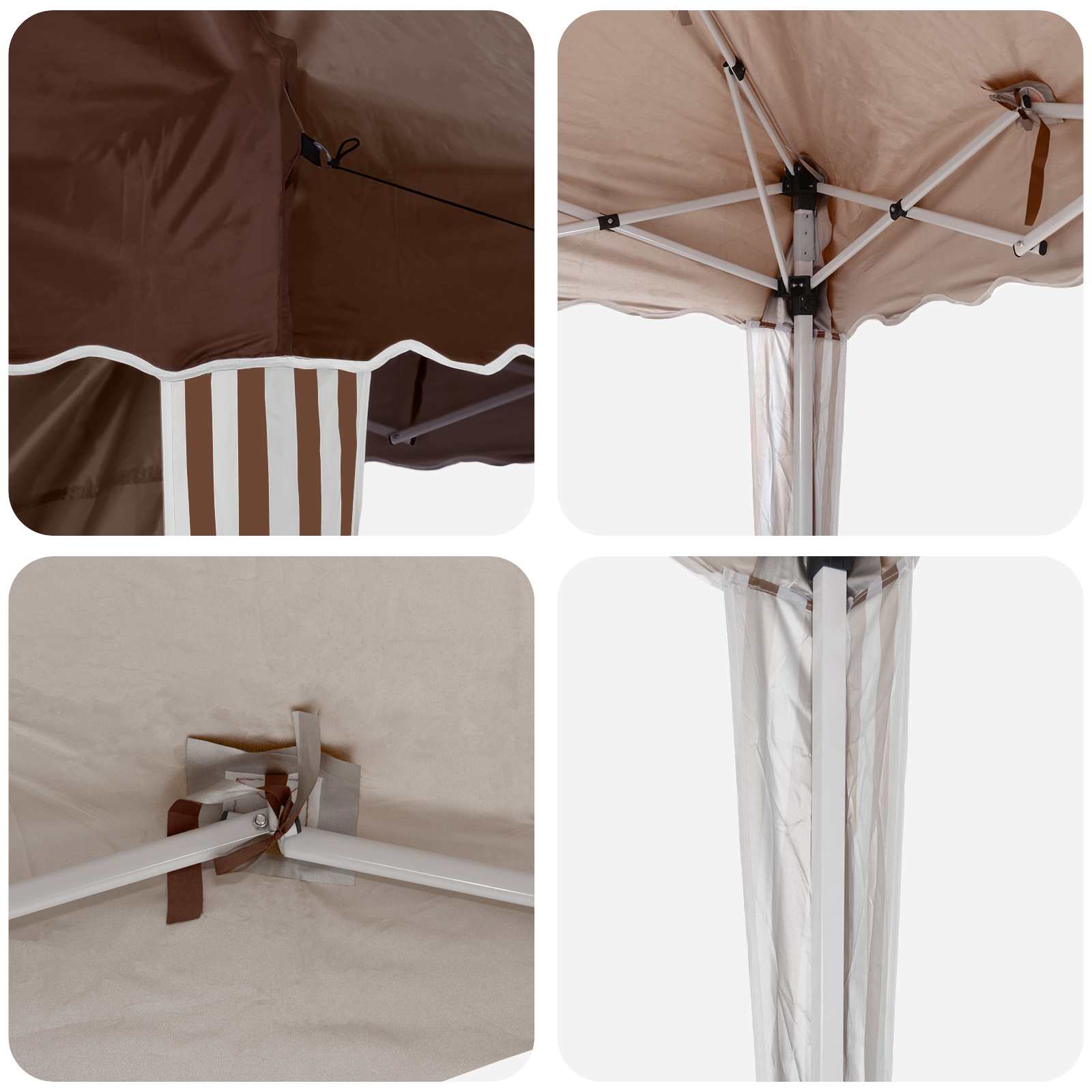 Pop-up Feesttent Bruin 195 x 195 x 245 cm Oxford Stof image 11