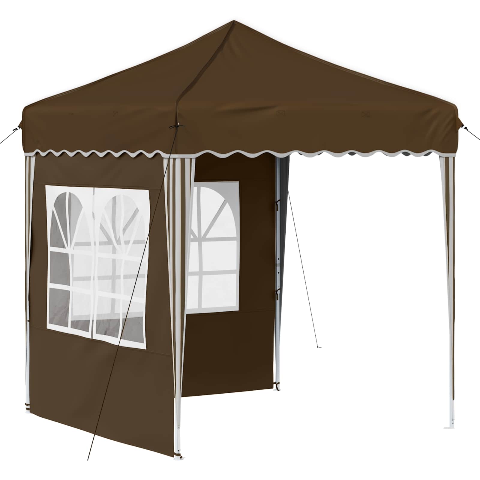 Pop-up Feesttent Bruin 195 x 195 x 245 cm Oxford Stof image 2