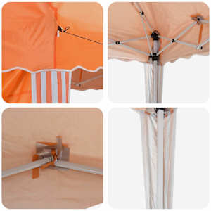 Párty stan s výsuvným stánkem 195 x 195 x 245 cm Oranžová - obrázek 11