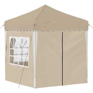 Párty stan s výsuvným stánkem 195 x 195 x 245 cm Krémová - obrázek 5