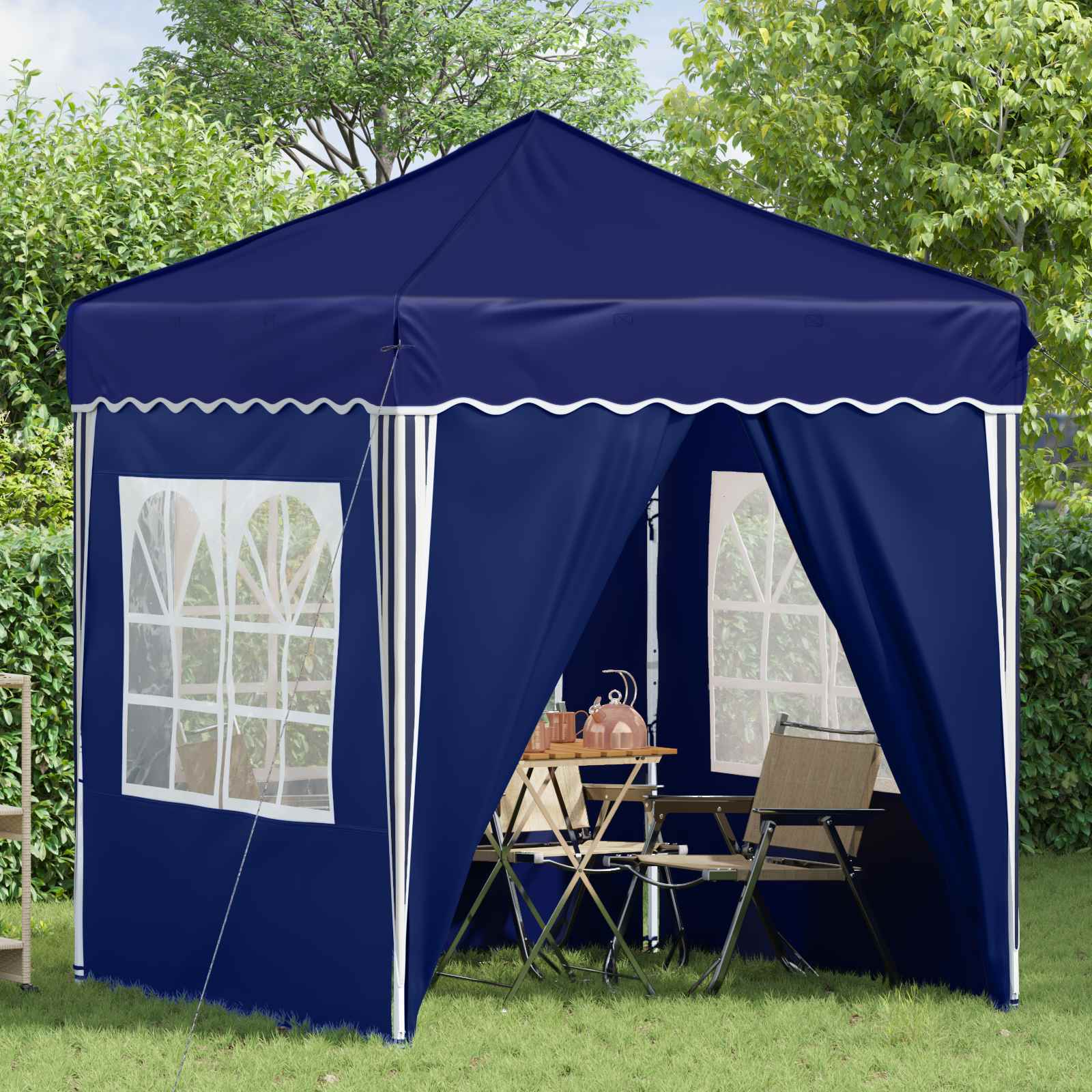 Pop-up Feesttent Blauw 195 x 195 x 245 cm Oxford Stof image 3