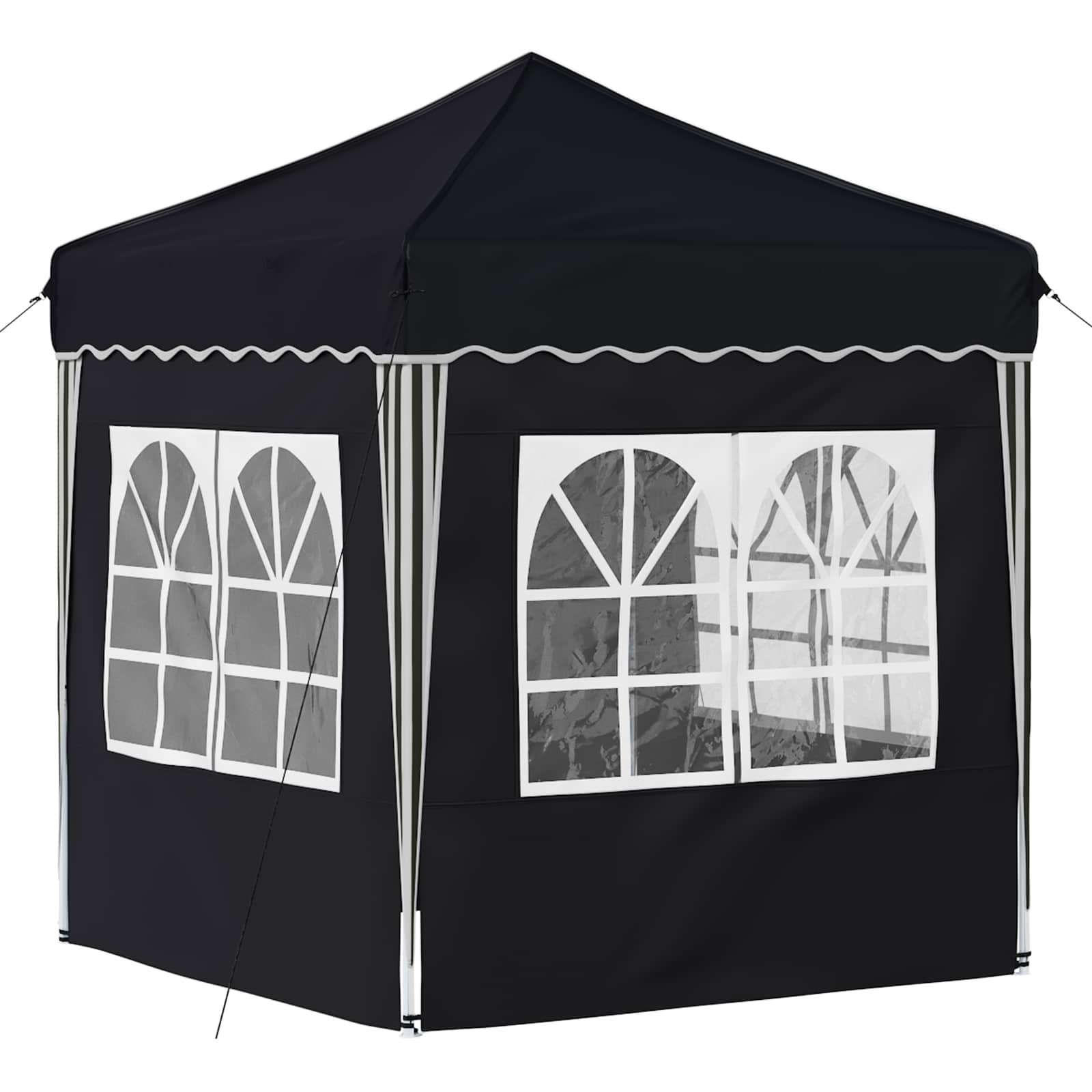 Pop-up Feesttent Antraciet 195 x 195 x 245 cm Oxford Stof image 9