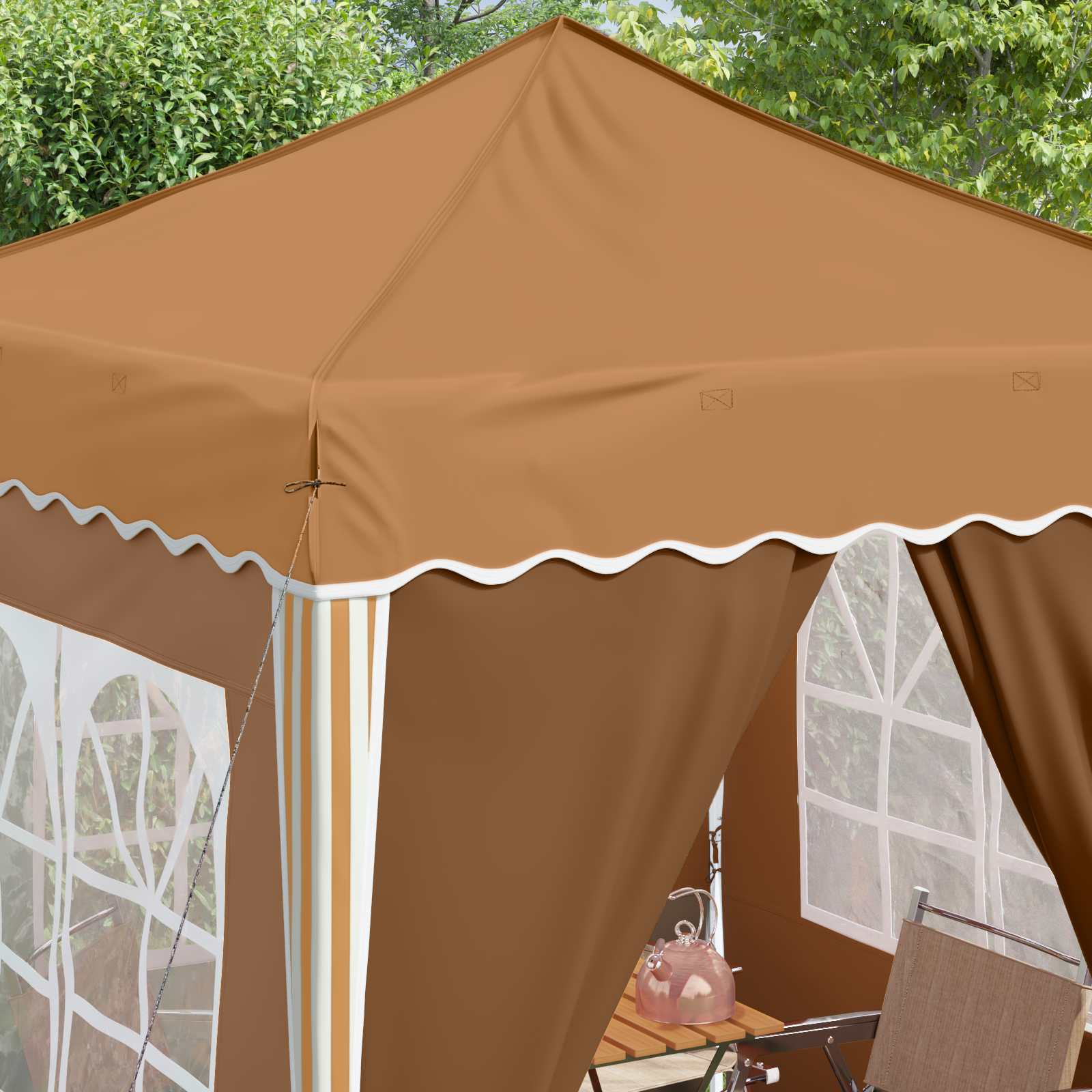 Pop-up Feesttent Beige 195 x 195 x 245 cm Oxford Stof image 4