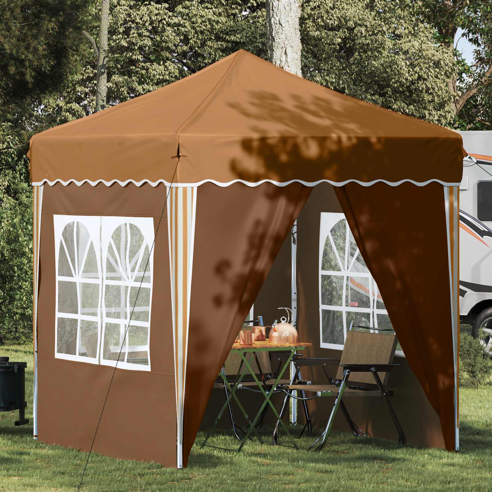 Pop-up Feesttent Beige 195 x 195 x 245 cm Oxford Stof image 1