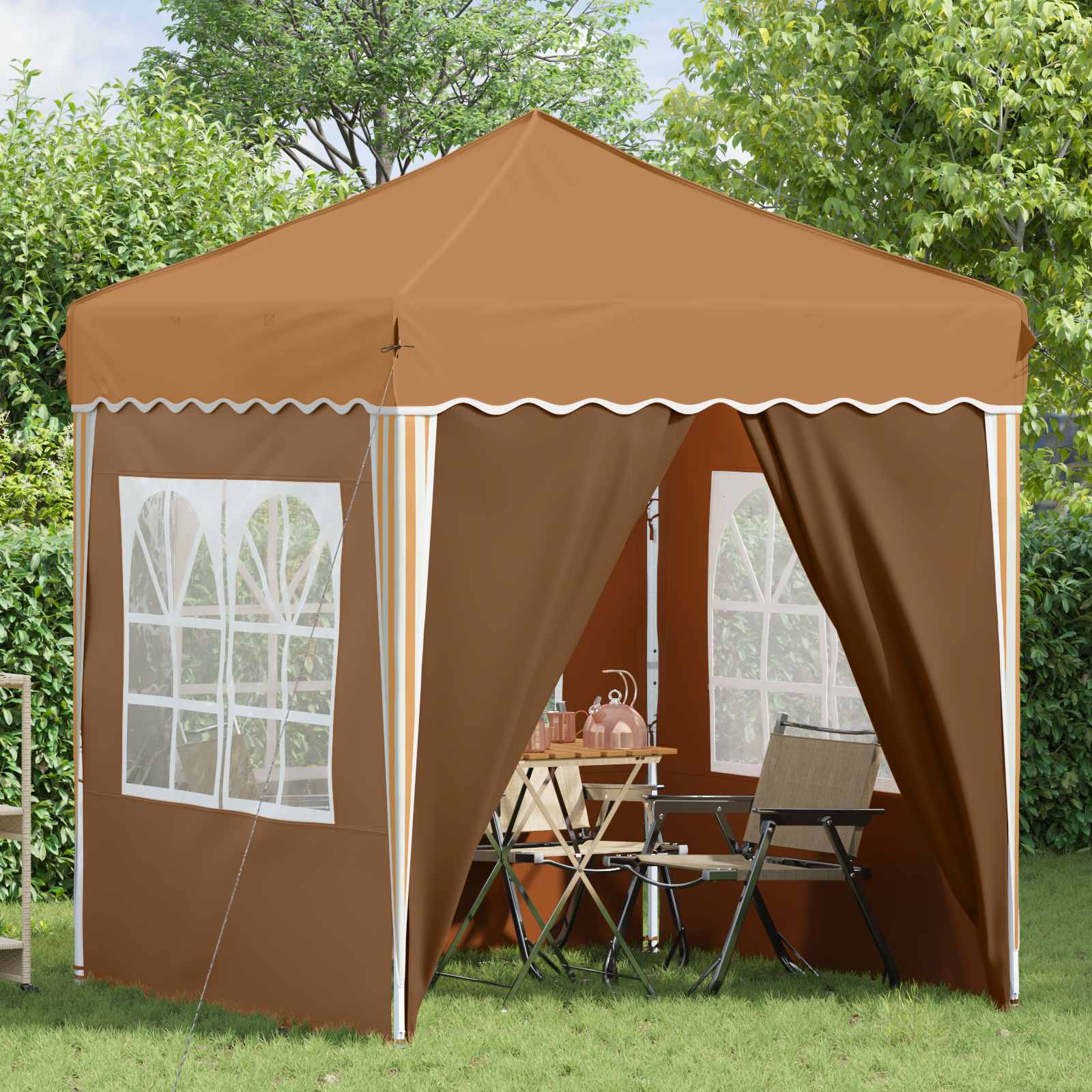Pop-up Feesttent Beige 195 x 195 x 245 cm Oxford Stof image 3