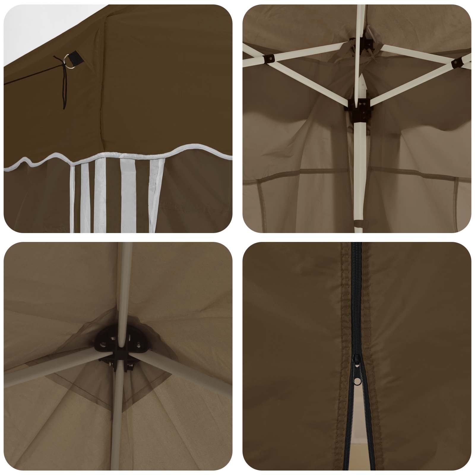 Zložljivi šotor za zabave Taupe 195 x 195 x 245 cm - slika 12