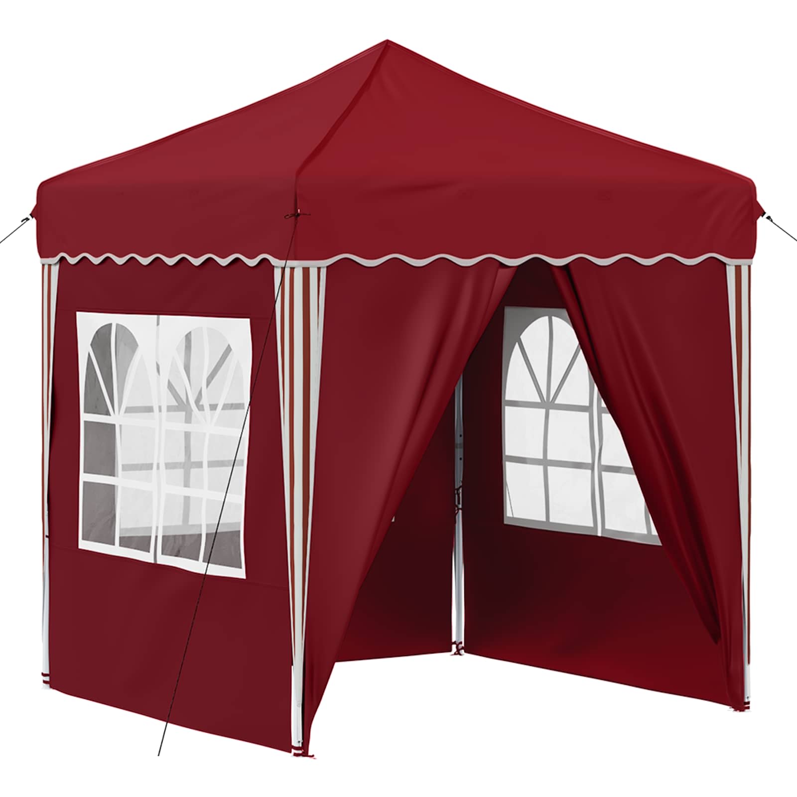 Pop-up Feesttent Bordeauxrood 195 x 195 x 245 cm Oxford Stof image 2