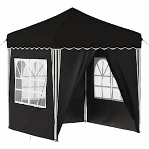 vidaXL &Uuml;hepuuline peotelk 195 x 195 x 245 cm Must Oxfordi kangas