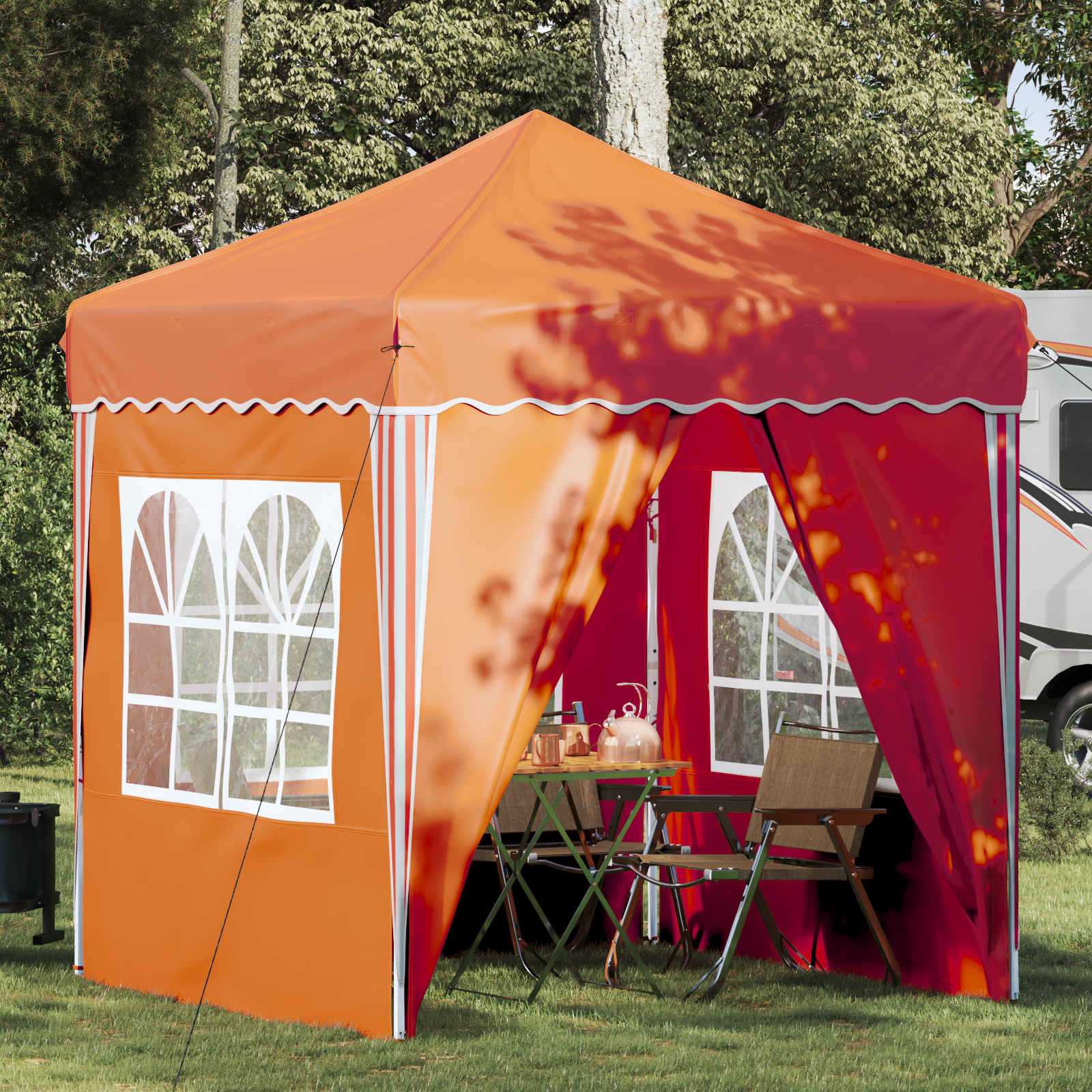vidaXL Cort de Petrecere Pop-up Portocaliu 195 x 195 x 245 cm