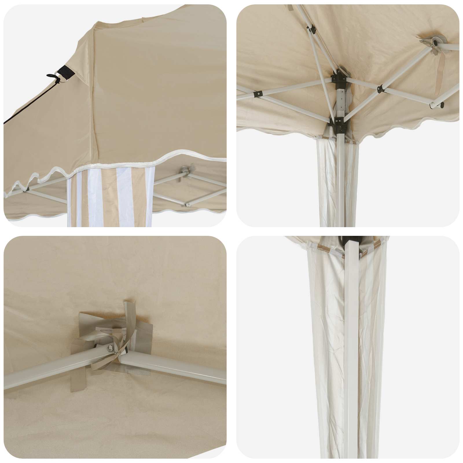 Zložljivi šotor za zabave krema 288 x 288 x 245 cm - slika 9