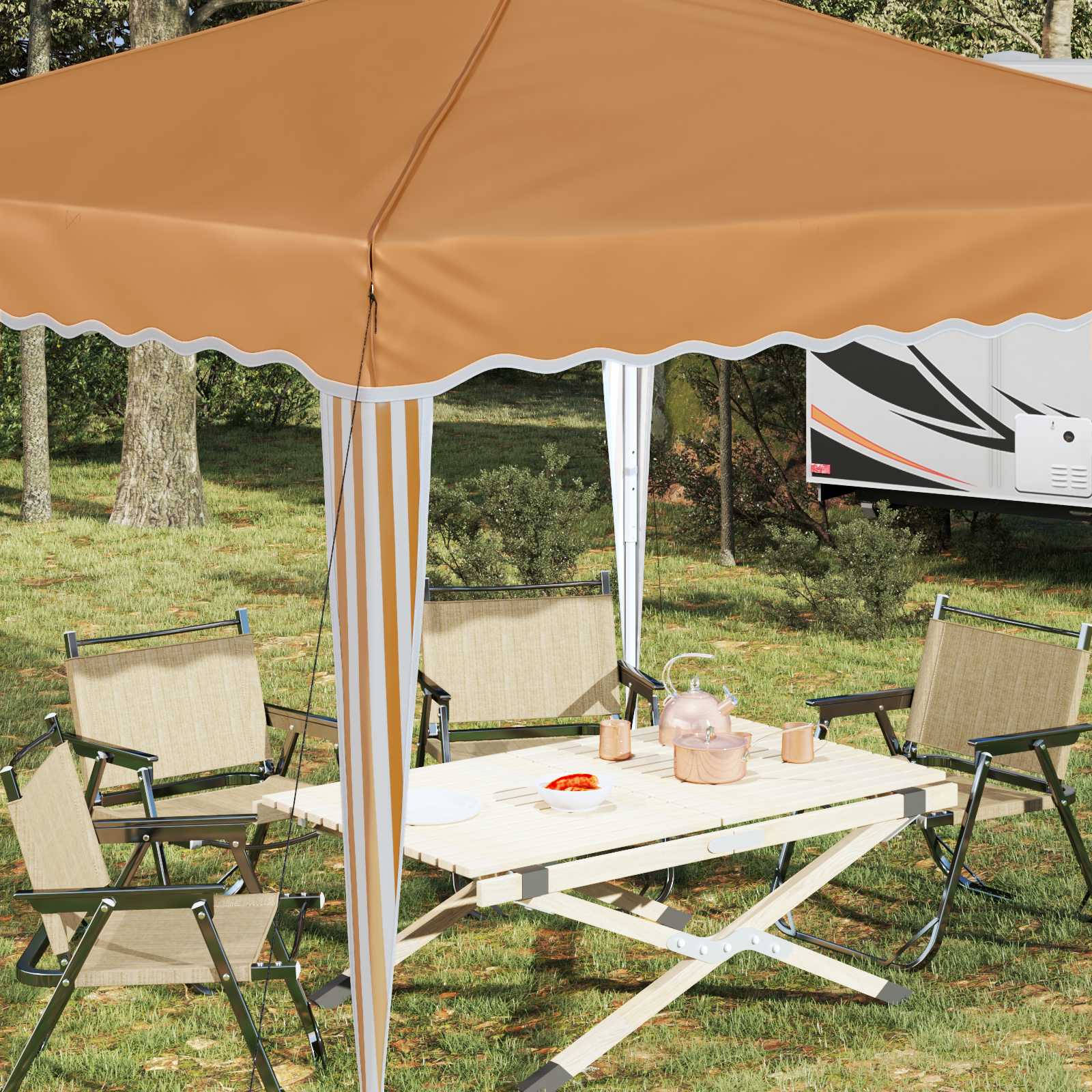 Pop-up Feesttent Beige 288 x 288 x 245 cm Oxford Stof image 4