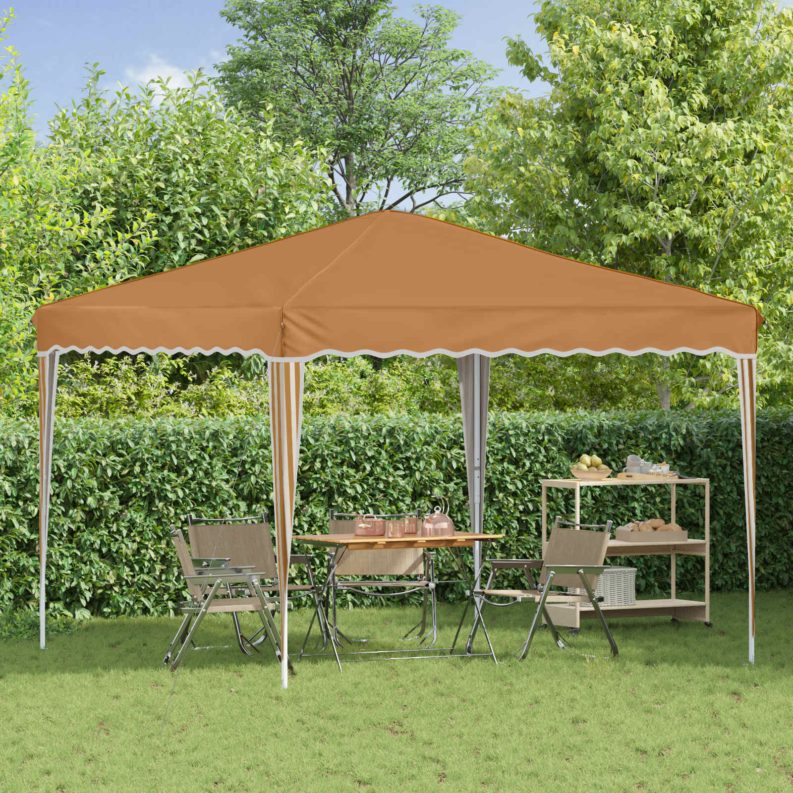 Pop-up Feesttent Beige 288 x 288 x 245 cm Oxford Stof image 3