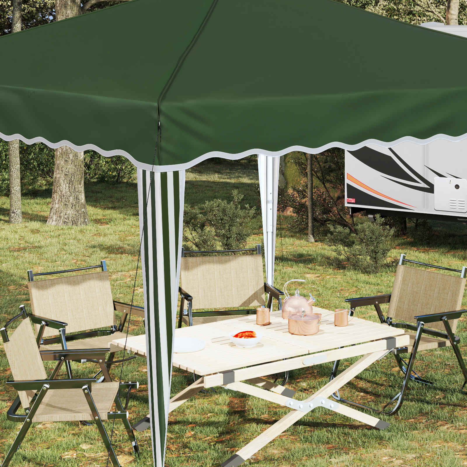 Pop-up Feesttent Groen 288 x 288 x 245 cm Oxford Stof image 4